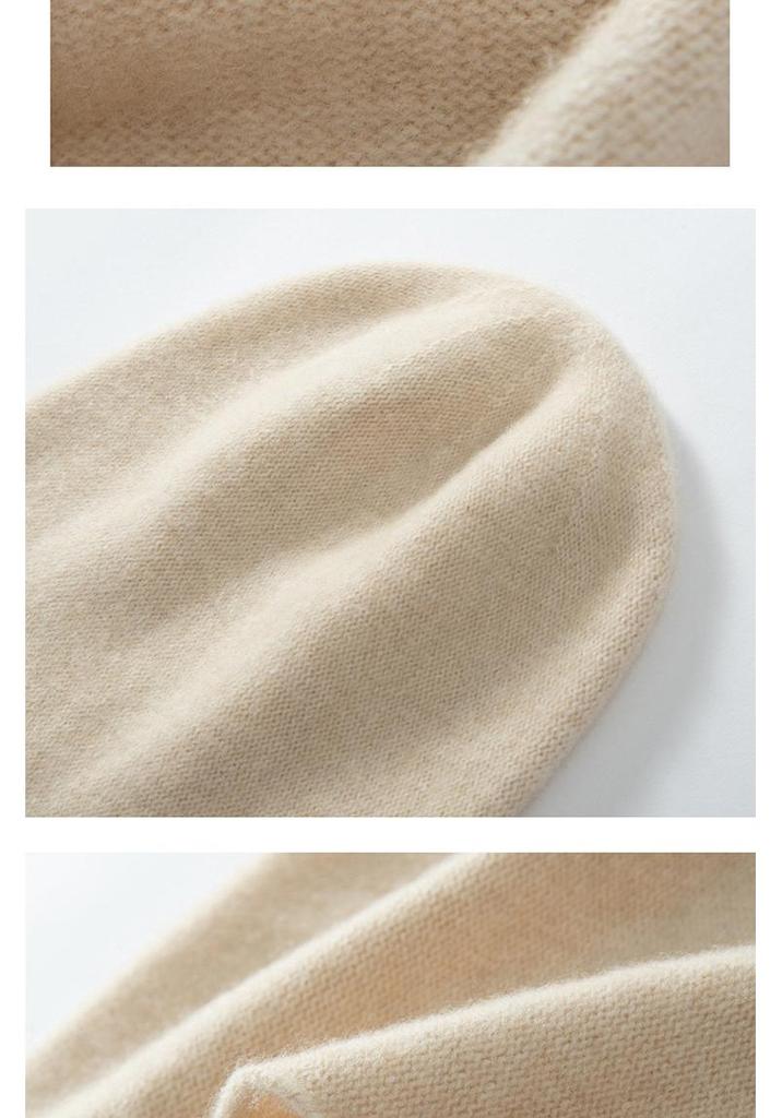 Women's 100% Pure Cashmere Knit Hat - Fashionable, Warm, Versatile, with Ear Protection for Autumn and Winter.