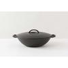 Iwachu Flat All-Purpose Pot (Small), Black Finish, 25cm Inner Diameter, Induction Compatible, Nanbu Ironware, 21066
