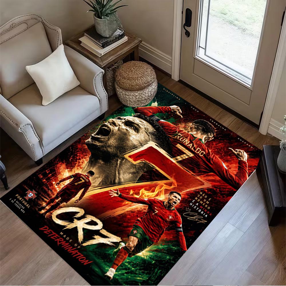 Crz Football Legends Carpet Perfect for Game Room Playrooms Dormitory Decorate room Anti-slip Rug Decorate Offices Spiritual Gift