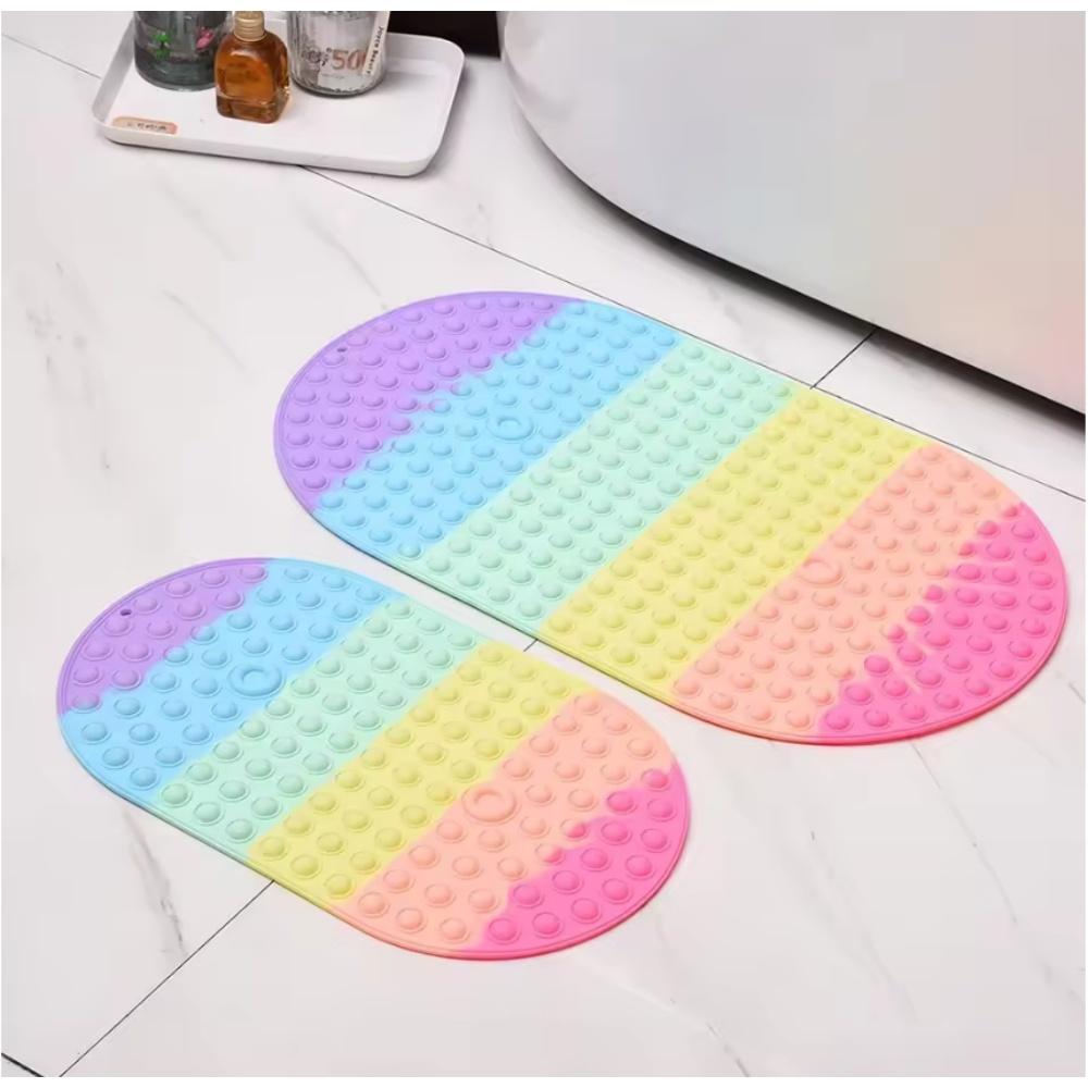 Silicone Bubble Bath Mat Baby Infant Bath Mat Bathtub Bathroom Non-slip Mat Soft Bathroom Rug Shower Mat