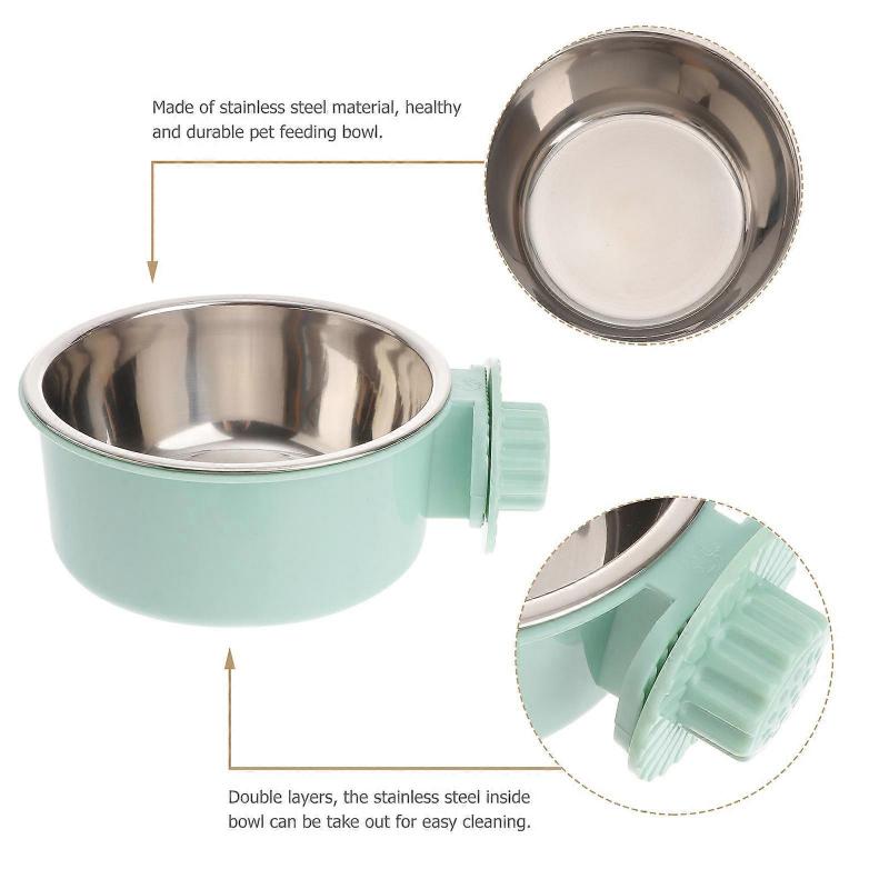 Stainless Pet Bowl Puppy Food Bowl Wall Hanging Pet Bowls Healthy And Durable 1Pack