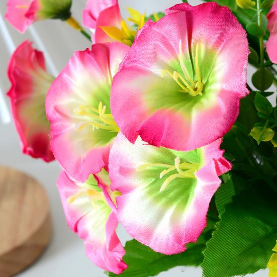 Artificial Morning Glory Flower 7 Heads Fake UV Resistant Flower Bouquet with Stem for Vase Wedding Bridal Bouquet Indoor Outdoor Garden Home Kitchen