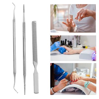 3Pcs/Set Nail Lifter File Professional Nail Cleaning Double Ended Ingrown Toe Correction Lifter File Pedicure Tool