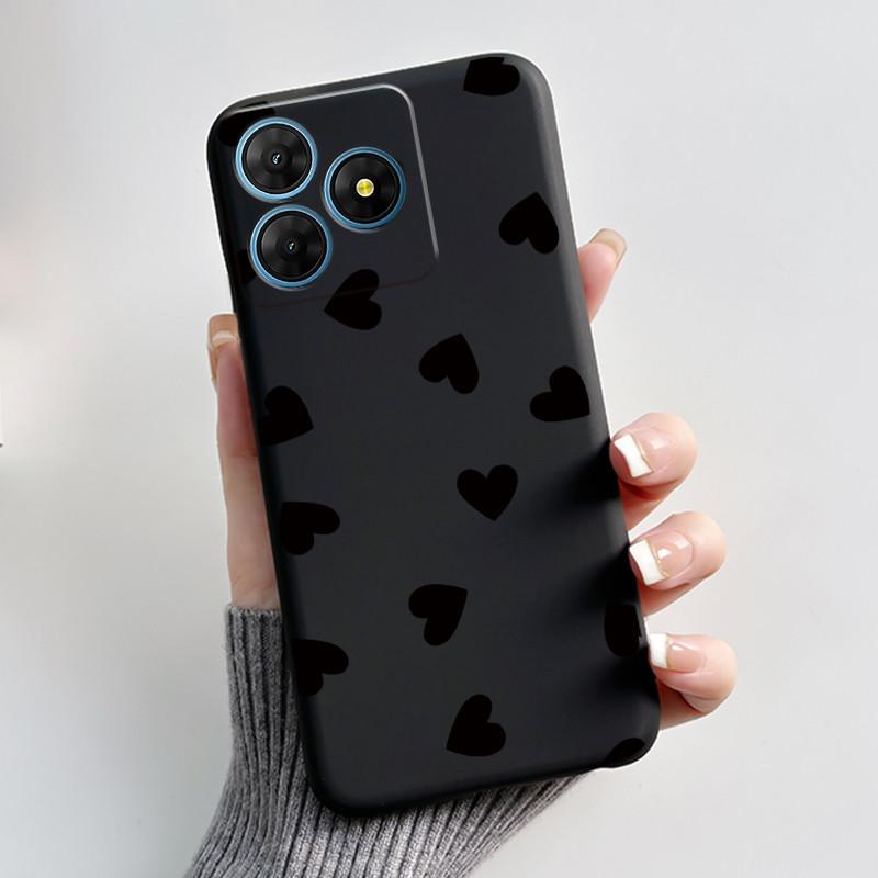 For Oscal Flat 2 2C Case Cute Love Rabbit Black Soft Silicone Protective Back Cover For Blackview Oscal Flat 2 2C Phone Cases