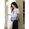 Women's French Sweet Lace Crochet Short Sleeve Blouse