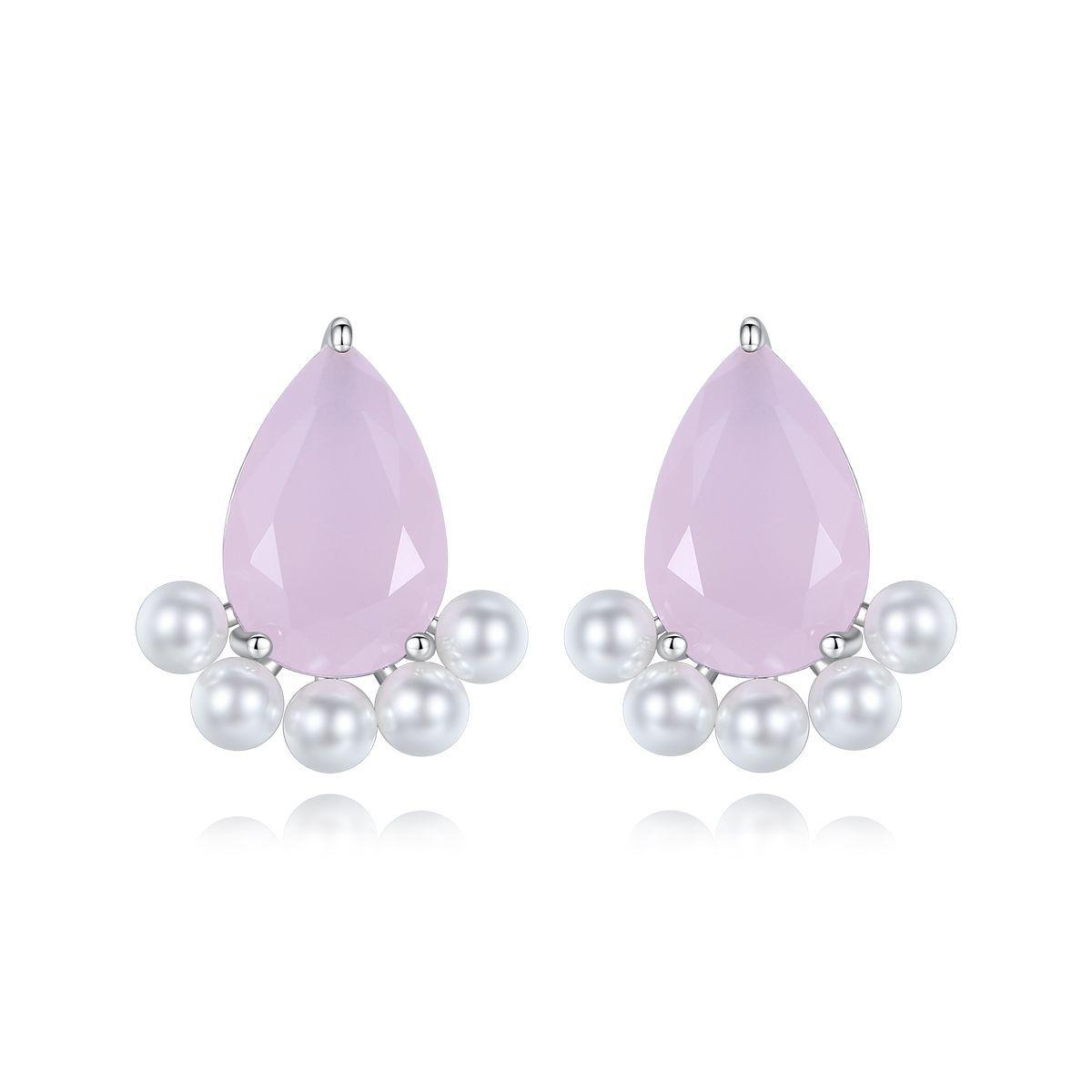 

Элегантные серьги-гвоздики WWJ с кубическим цирконием в форме капли для девочек розовый