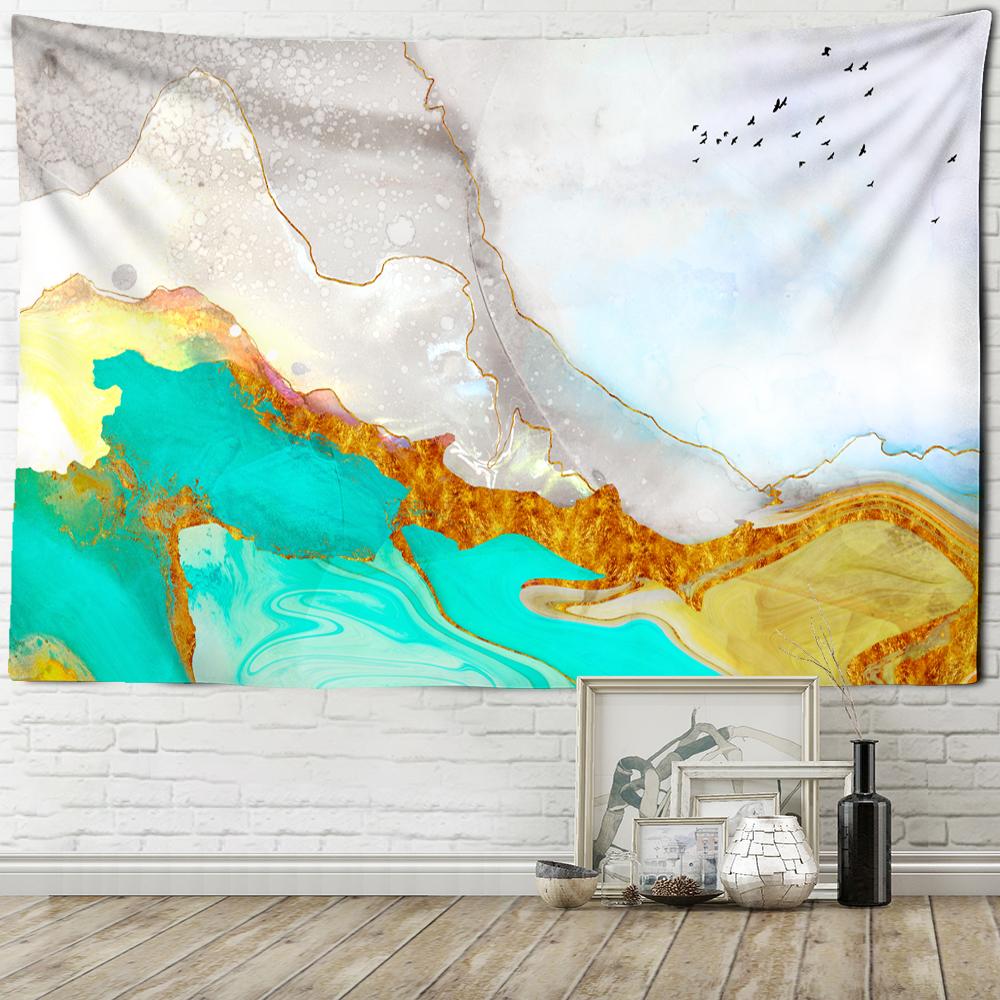 Marmor Linie Malerei Wandteppich Hängen Chinesischen Kunst Stil Hippie Bohemian Teppich Druck Wohnzimmer Wohnkultur