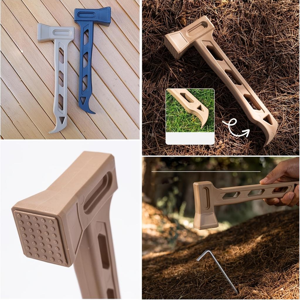 Lightweight Multifunctional Camping Hammer, Tent Peg Hammer with Bottle Opener, Outdoor Road Trip Emergency Tool
