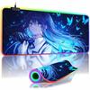 Kawii Anime LED Mousepad HD Print Virtual Idol  Gamers Desk Mat RGB Backlit Non-slip Mouse Pad XXL Keyboard PC Desk Pads