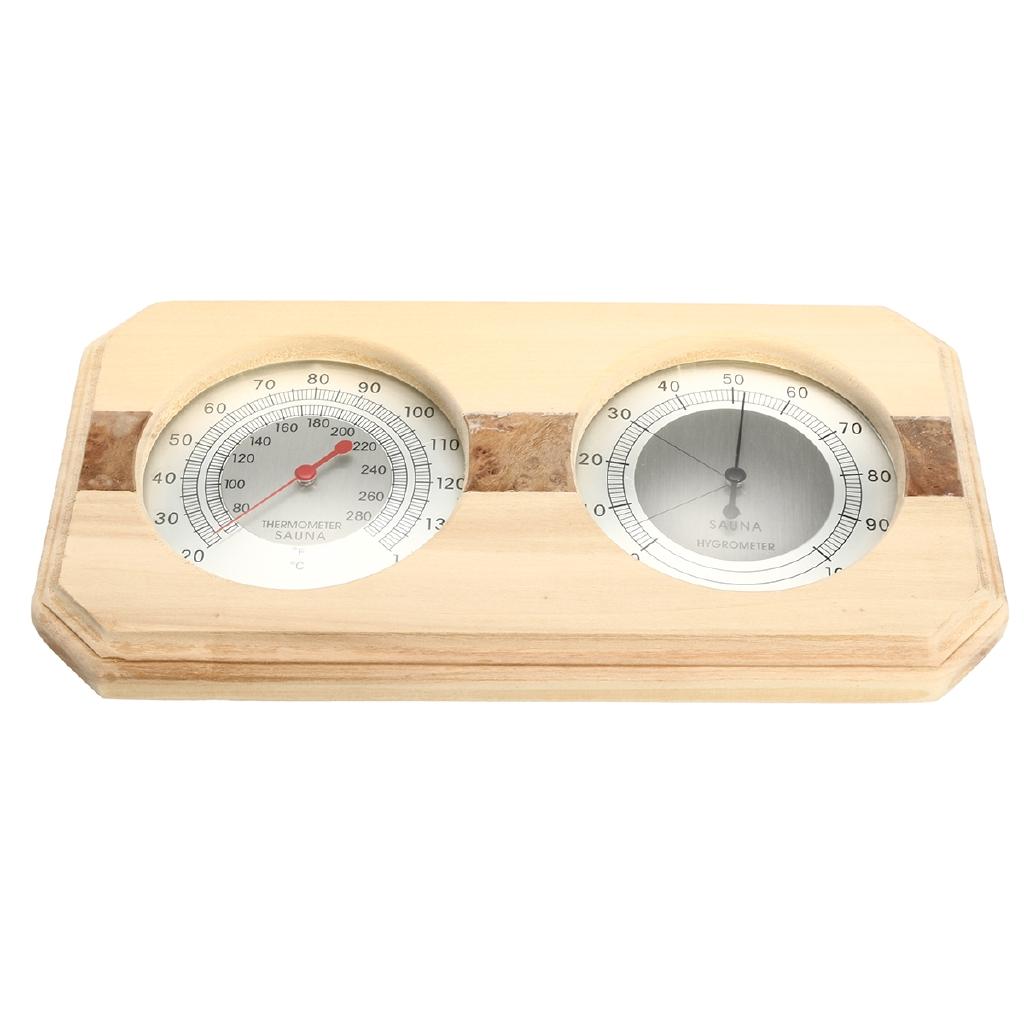 Thermometure Humidity Meter Bath & Sauna Sauna Thermometer Wooden Indoor/Outdoor Hygrometer Steam Wood Sauna Room
