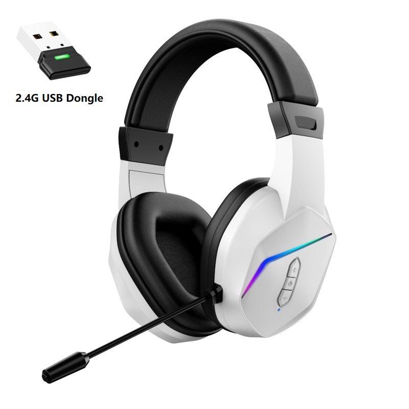 2.4G Bluetooth Luminous Gaming Headset with USB Wireless Transmitter - Low Latency Esports Audio.