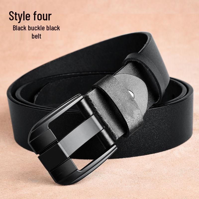 Retro Men's Leather Jeans Belt with Flip Pin Buckle - Fashion Casual Style