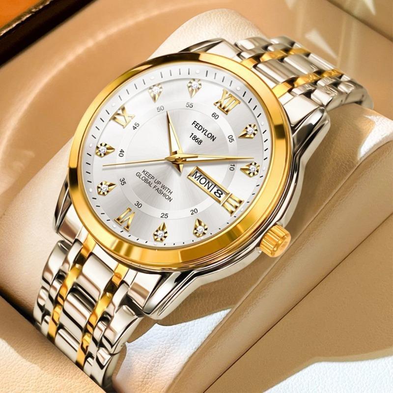 Fatiron Watch Men's Business Fully Automatic Non-Mechanical Watch Waterproof Luminous Double Calendar Watch Quartz New Watch