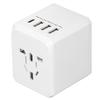 Reseadapter med 3 USB A 1 USB C Bärbar Tyst Resespänningsomvandlare för Hårtork