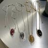 Retro Oval Stone Long Sweater Chain Necklaces For Women Lady Fashion New Jewelry Gift Party Collares Para Mujer
