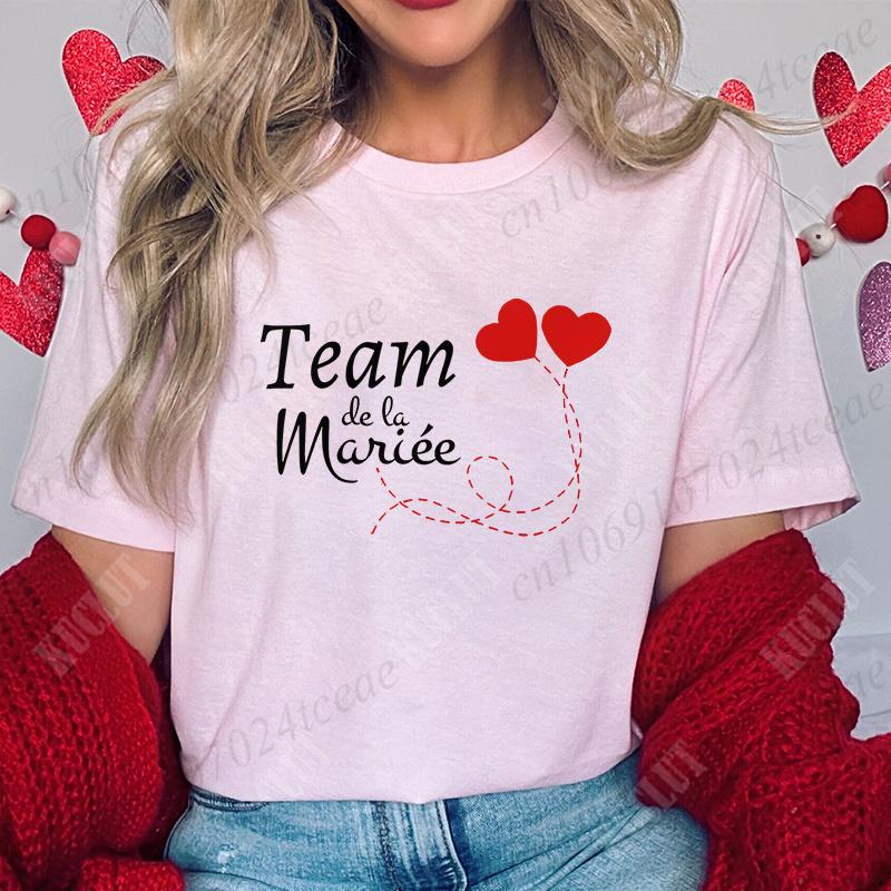 Bachelorette Hen Party Evjf Future Team Bride T-Shirt French Women Short Sleeved Tees Graphic Tops Bridal Shower Wedding Clothes