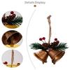 Iron Christmas Bell Pendant Double Horn Berry Leaves Christmas Hanging Bells Handcrafted Multi-color Christmas Tree Pendants