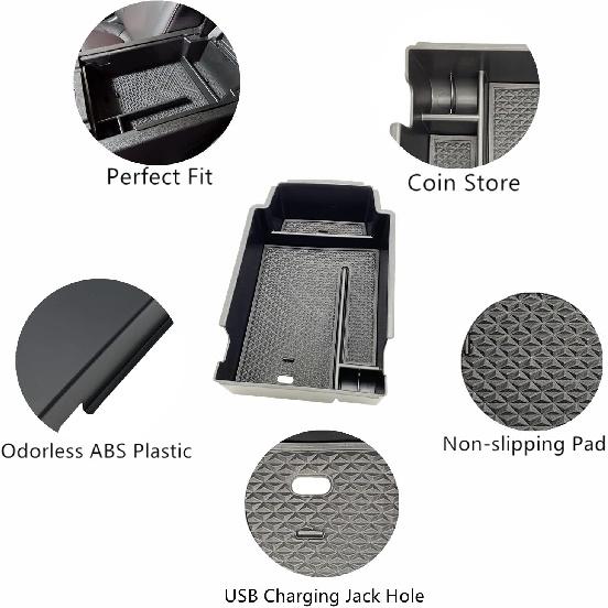 JOJOMARK Compatible With Chevy Blazer 2024 2025 Accessories Center Console Tray Organizer, Armrest Secondary Storage Box