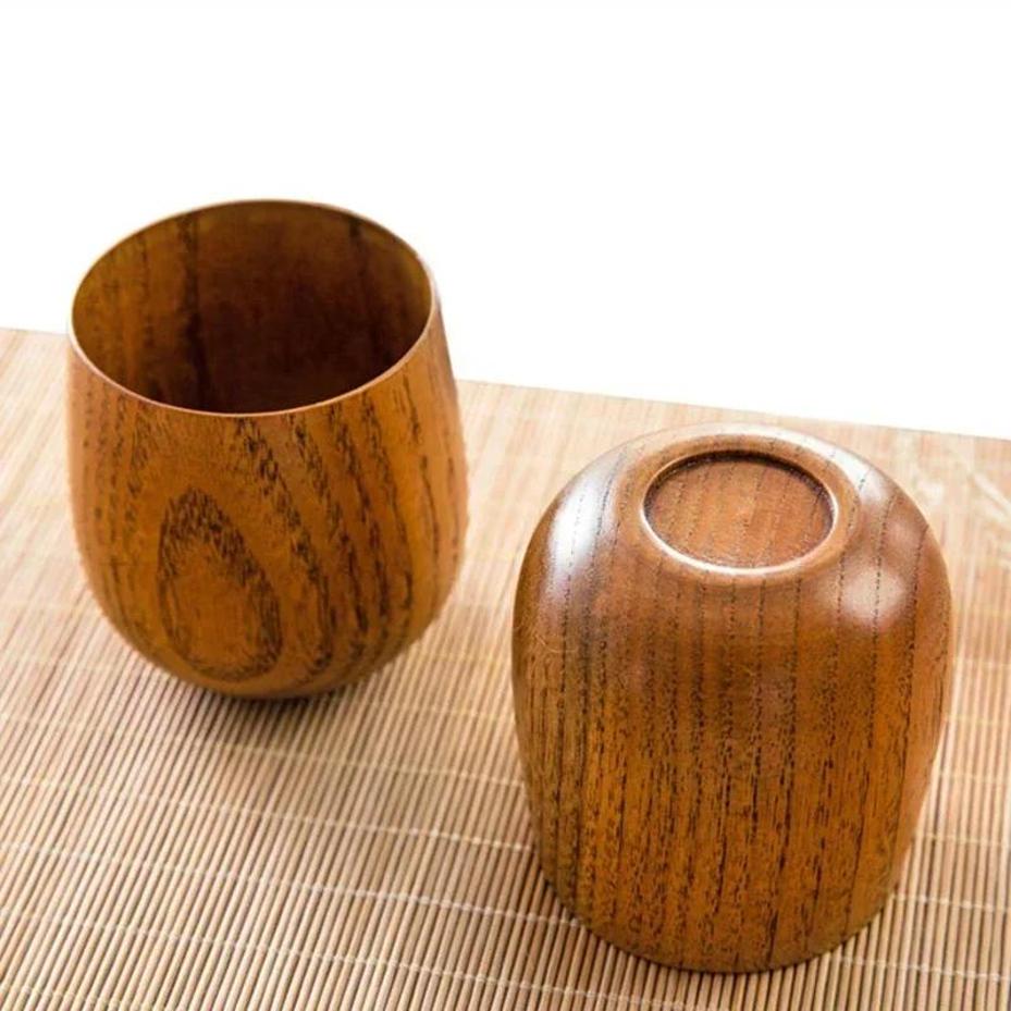 1 Pcs Reusable Wooden Cup Environmentally Friendly Tea Coffee Milk Wine Coffee Beer Drink Cup Portable Insulated Water Cup