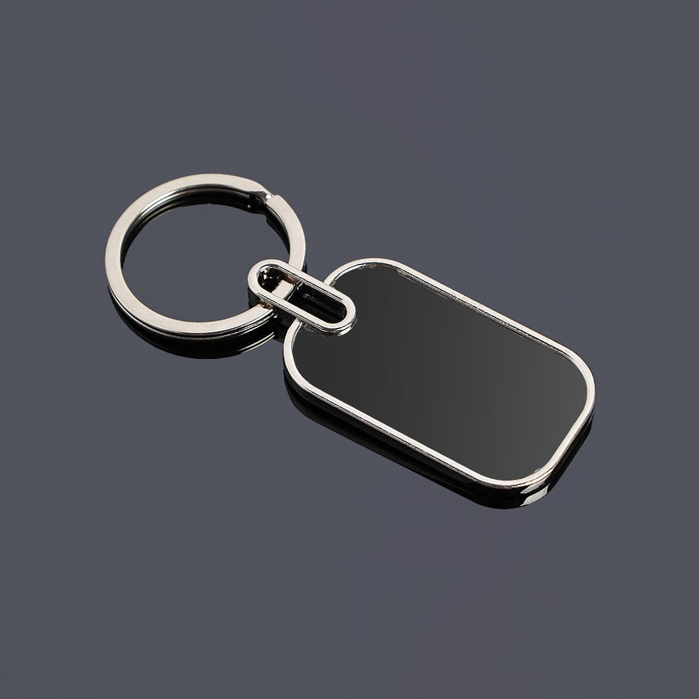 Black Square Keychain Keyring Metal Car Key Holder