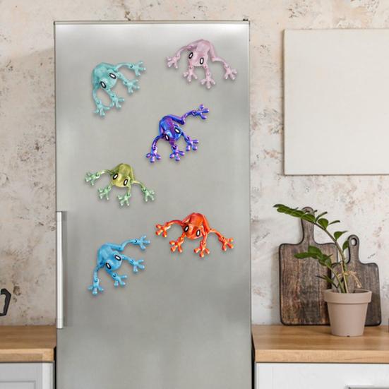 Movable Joints Frog Fridge Magnet 3D Printed Frog Fidget Toy Articulated Animal Model Figurine Magnetic Refrigerator Frog Decoration Ornament