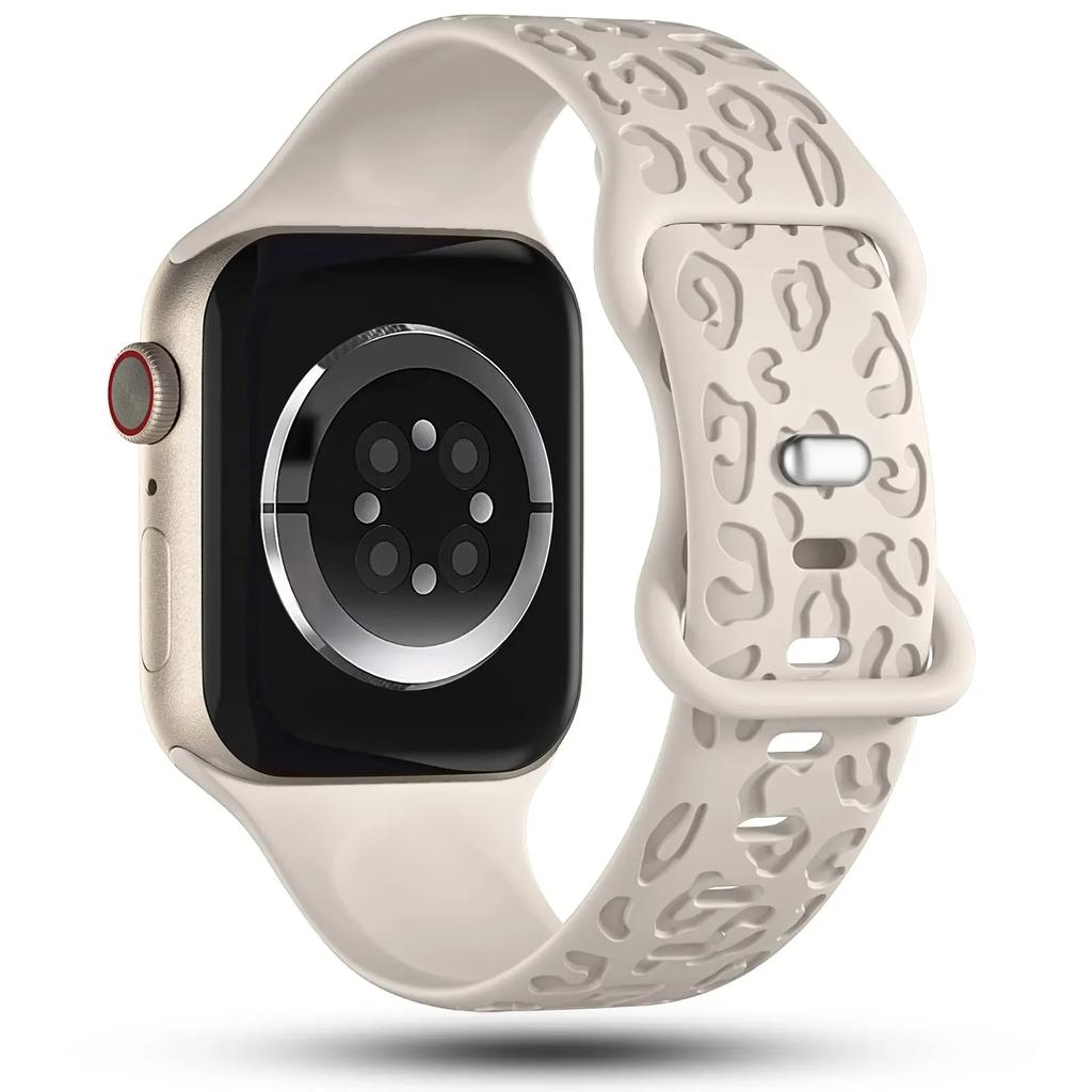 Silicone Strap For Apple Watch 10 9 8 7 45mm 41mm 42mm 46mm Ultra 2 49mm Leopard Print Bracelet Wristband iWatch 6 5 4 SE Correa