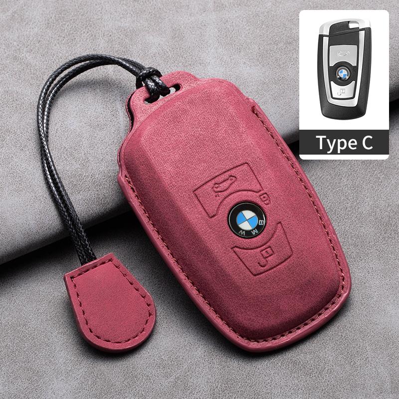 Suede Leather Car Smart Key Case Fob Cover Shell for BMW 1 2 3 4 5 6 7 Series X1 X3 X4 F10 F07 F20 Z10 X5 X6 F36 F25 F26 F30 F34