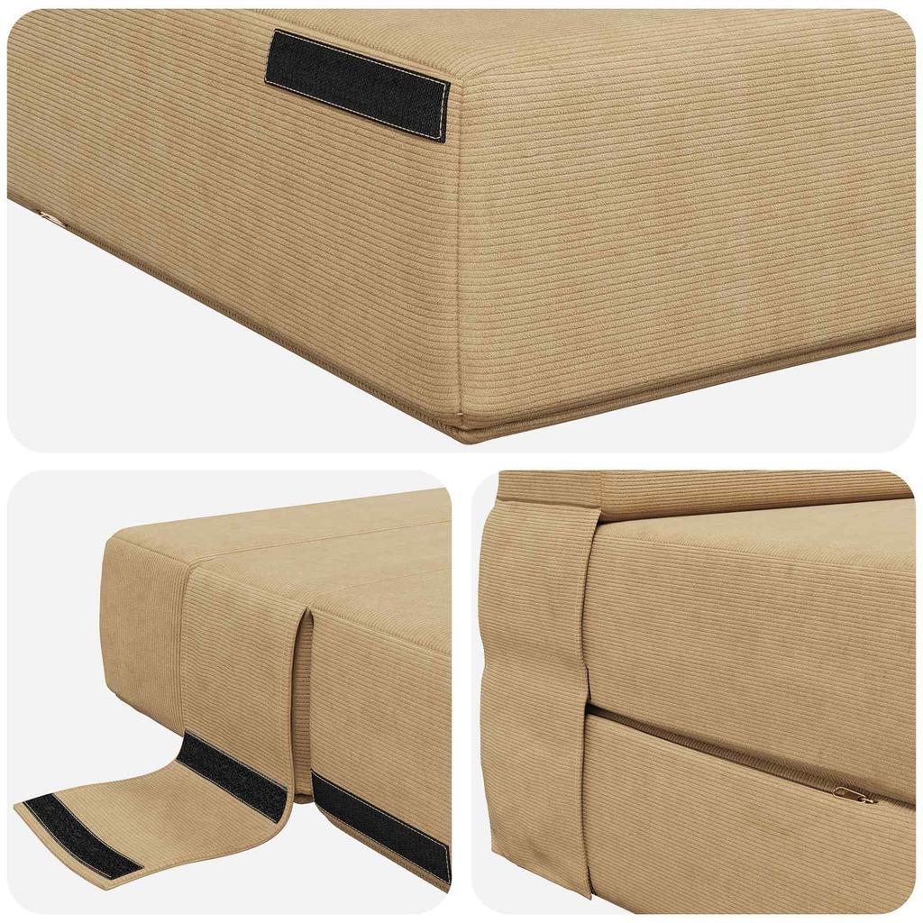 Folding Sofa Bed Green Grey 70 X 72 X 60 Cm Fabric