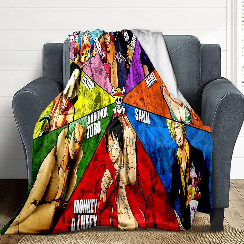 1PC One Piece Characters Outdoor Blanket Lightweight Flannel, Soft & Warm, All-Season Use for Sofa, Outdoor, Camping, Living Room, Office82