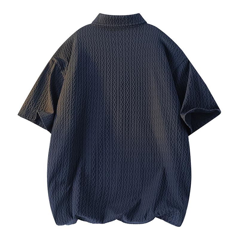 Lapel short-sleeved T-shirt men's summer loose simple casual pullover top