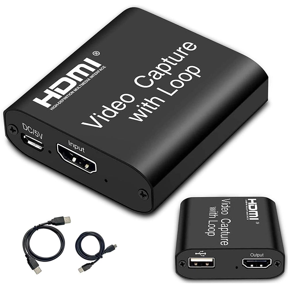 

Карта видеозахвата 4K HDMI, игровая карта захвата USB 2.0, адаптер захвата 1080P для потоковой передачи, обучения, видеоконференций или прямой трансляции чёрный