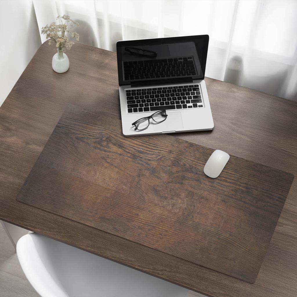 Vinyl Desk Mat with Stylish Wood Grain Print 100x50 cm