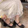 2025 Spring Fashion bowknot High Heel Mary Jane Shoes Women Thick Bottom Square Toes Retro Single Shoes Lolita Party Shoes