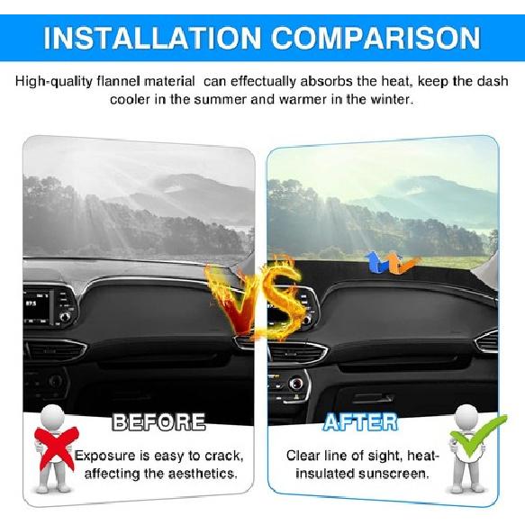 For - Hyundai Santa Fe Without HUD Foldable Dashboard Mat Dash Cover