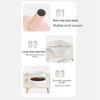Fashion Large Capacity Pet Double Bowl Anti-Flip Neck Protection Dog Bowl Anti-Splash Double-Way Ceramic Cat Bowl Pet Feeding