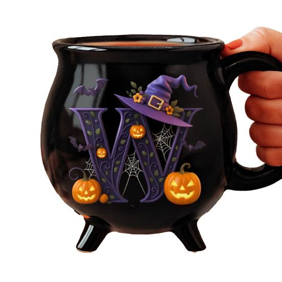 Yousheng 12oz Witch Cauldron Mug Personalized Halloween Coffee Mug Ceramic Witches Brew Tea Cup Halloween Birthday Gift for Women Besties Family