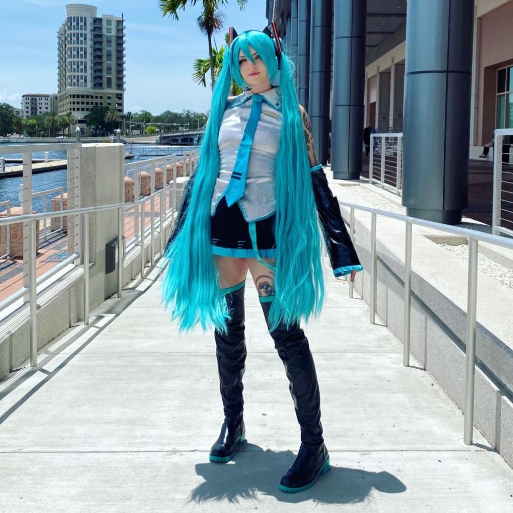 Perücke Haare 110 cm Cosplay Hatsune Miku Vocaloid Anime Manga Seemannskappe