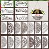 30Pcs Reusable Floral Templates 11.8x5.9in Plastic Drawing Stencils for Art Painting Card Making Wall Door Decoration