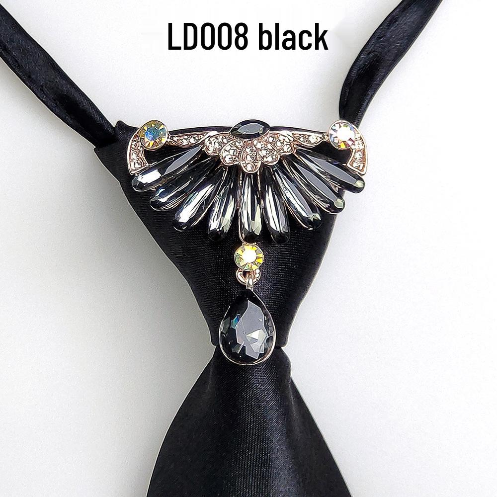 Broche en Cristal Élégante Européenne et Américaine Cravate Nœud Style Preppy pour Femmes