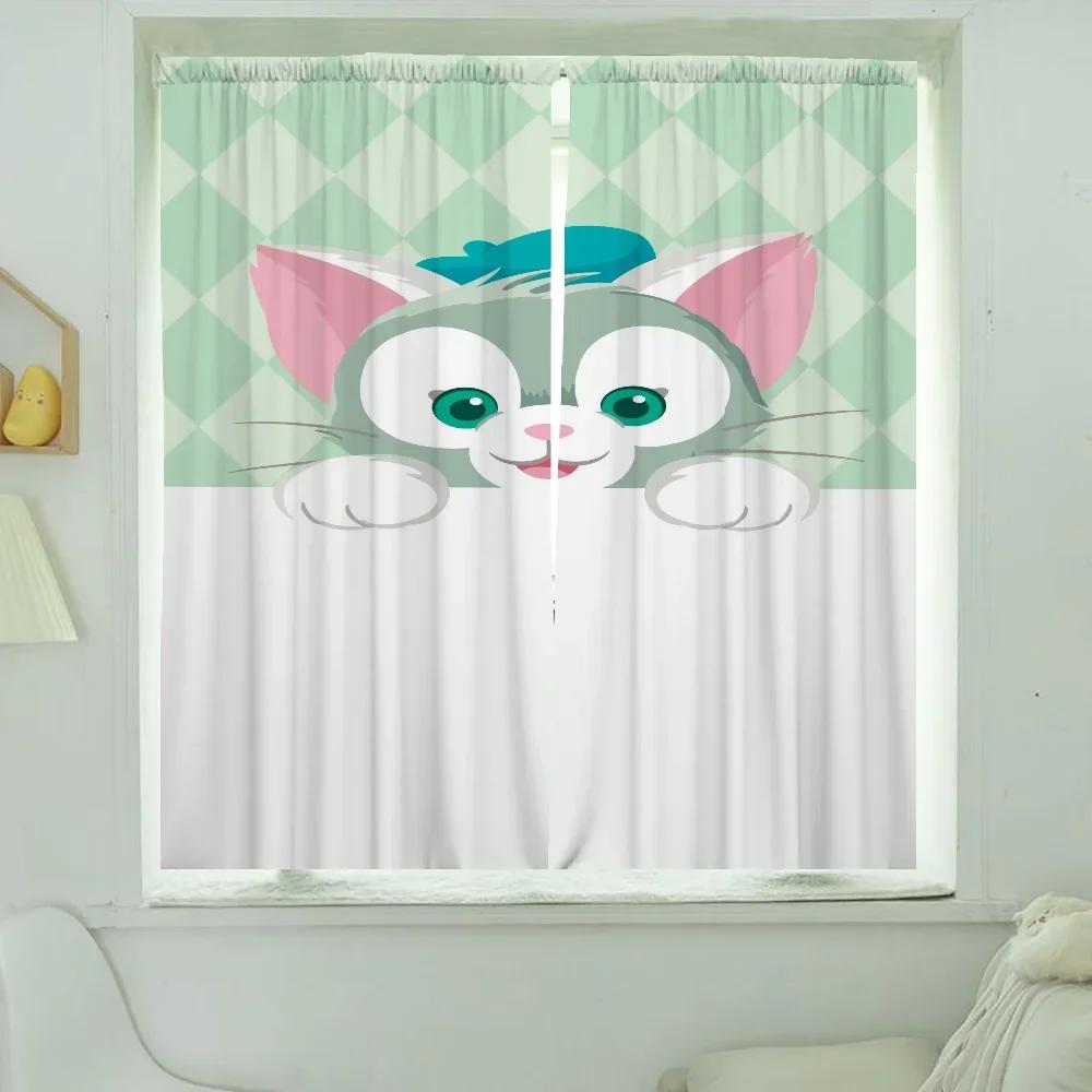 Home Interior Kitchen Curtains for Living Room 2 Pieces Blackout Curtains Door Curtain G-gelatoni-i Bedroom Decoration Partition