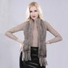 Women Hand Knitted Real Mink Fur Scarf Natural Warm Mink Fur Muffler Russia Lady Quality Tassel Genuine Mink Fur Scarves