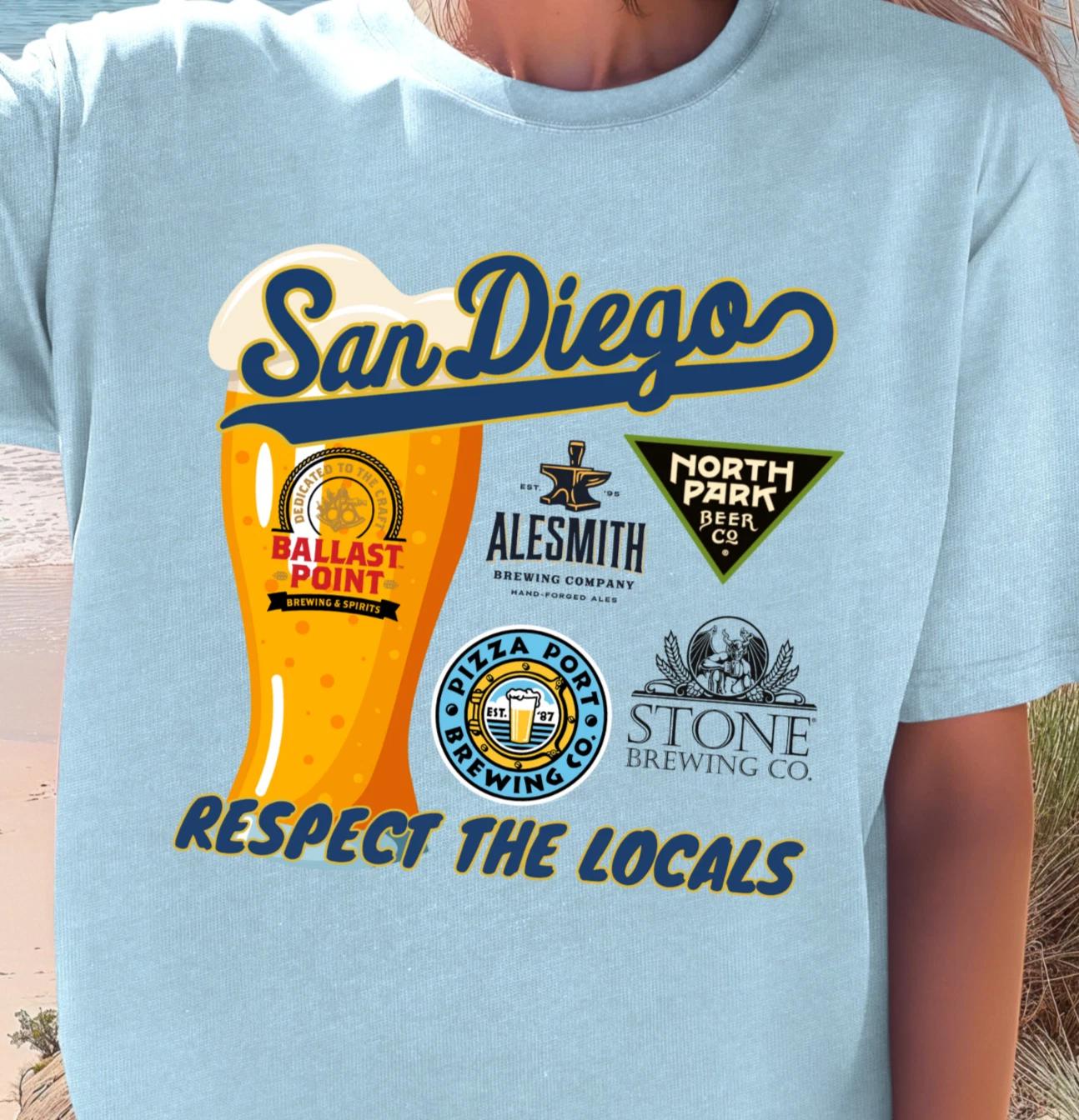 San Diego Beer Culture T-Shirt, Craft Beer Lover Tee, Respect The Locals 4XL