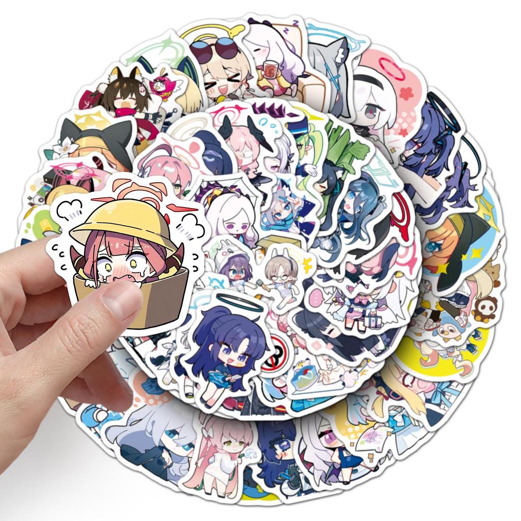 50pcs Blue Archive Anime Girl Stickers - Cute DIY Storage Box & Earphone Journal Stickers