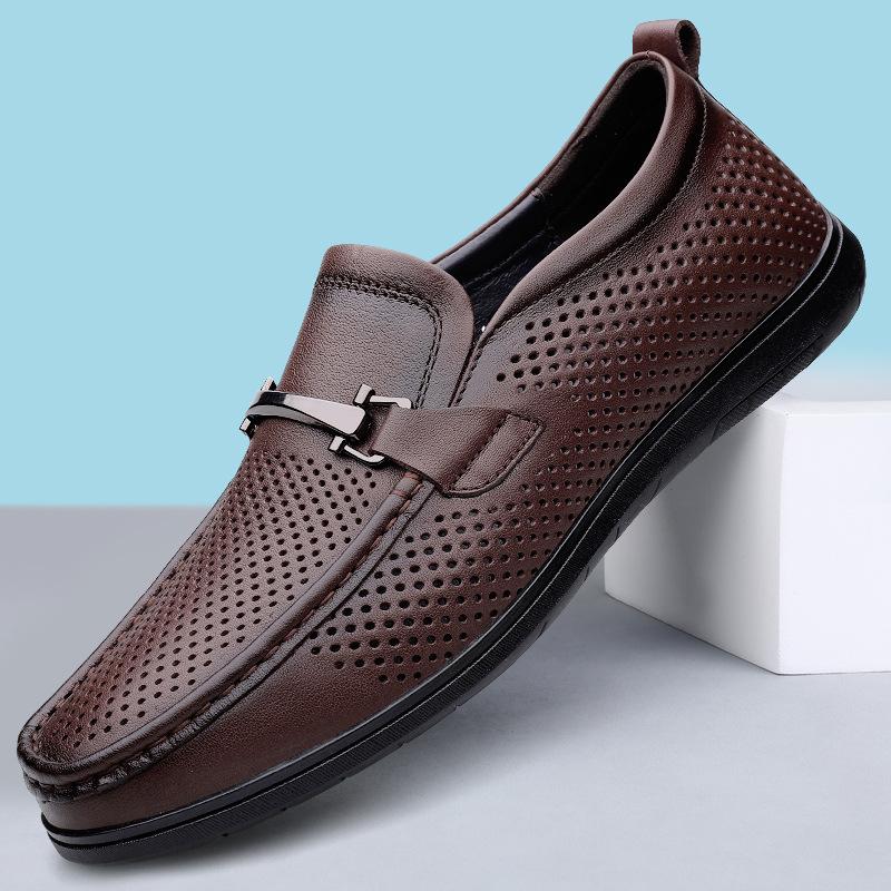 

Мужские туфли из коровьей кожи первого слоя, модные черные туфли из мелкой кожи, модные ленивые деловые туфли, мужские повседневные кожаные туфли с низким верхом 45