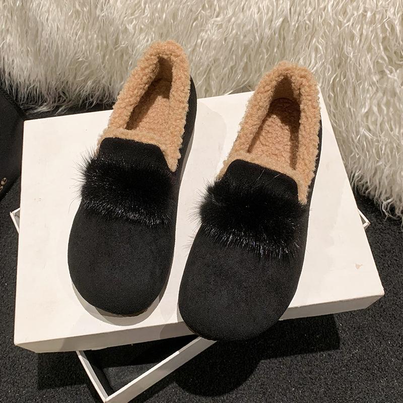 CRLAYDK Womens House Shoes Suede Moccasin Winter Warm Fleece Faux Lined Work Slip On Loafers for Ladies Casual Outdoor Flats