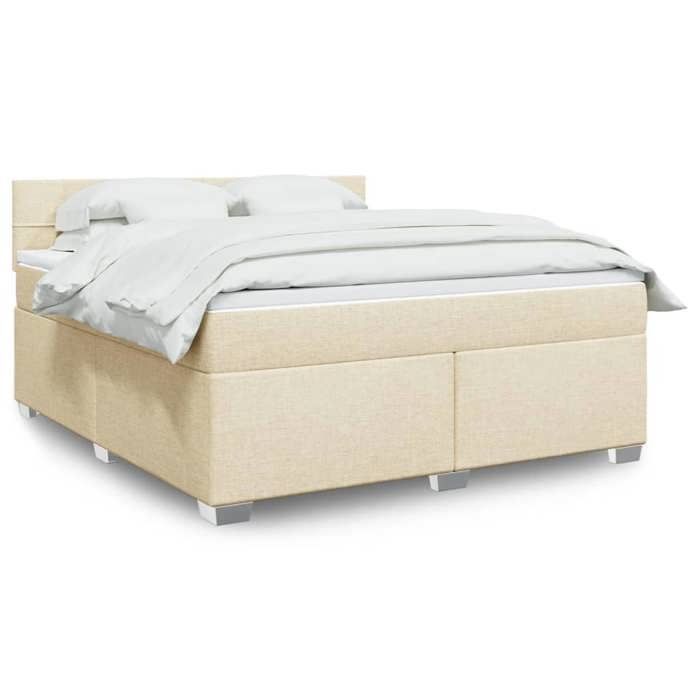 Maison Exclusive - Sommier à lattes de lit avec matelas Crème 180x200 cm Tissu