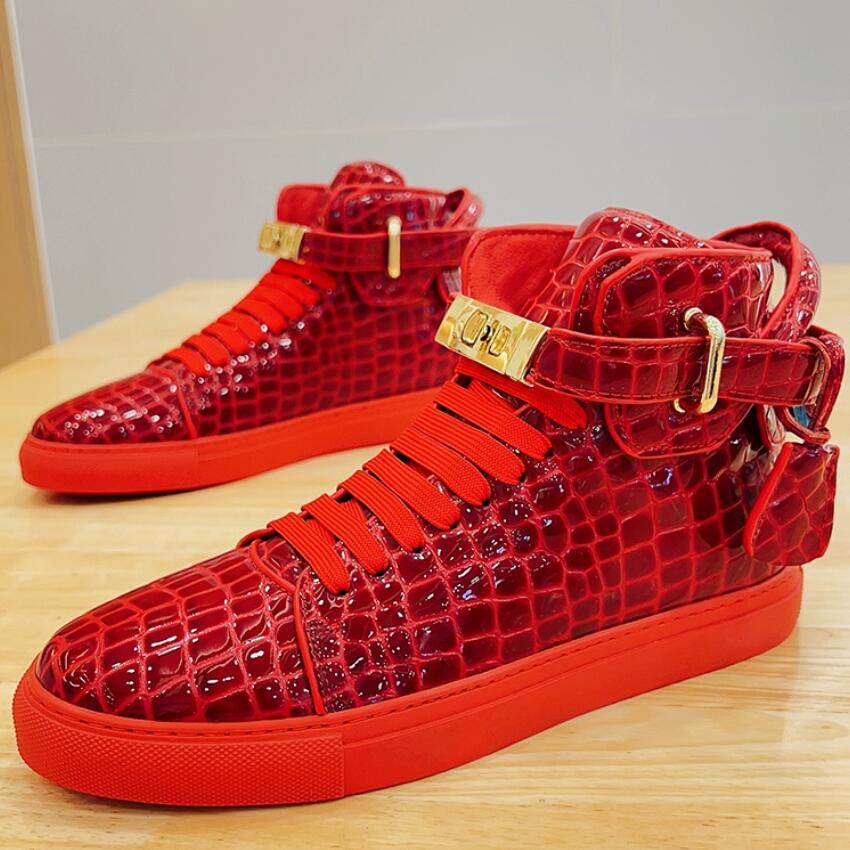 Mode Herren Geprägte Krokodil High Top Freizeitsneaker Neue Sportschuhe für Paare