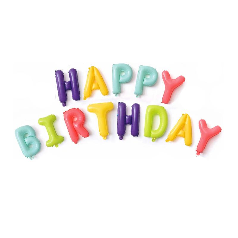 16 Inch Happy Birthday Letter Foil Balloons Set Wide Application for Birthday Party Anniversary Wall Backdrop Decor