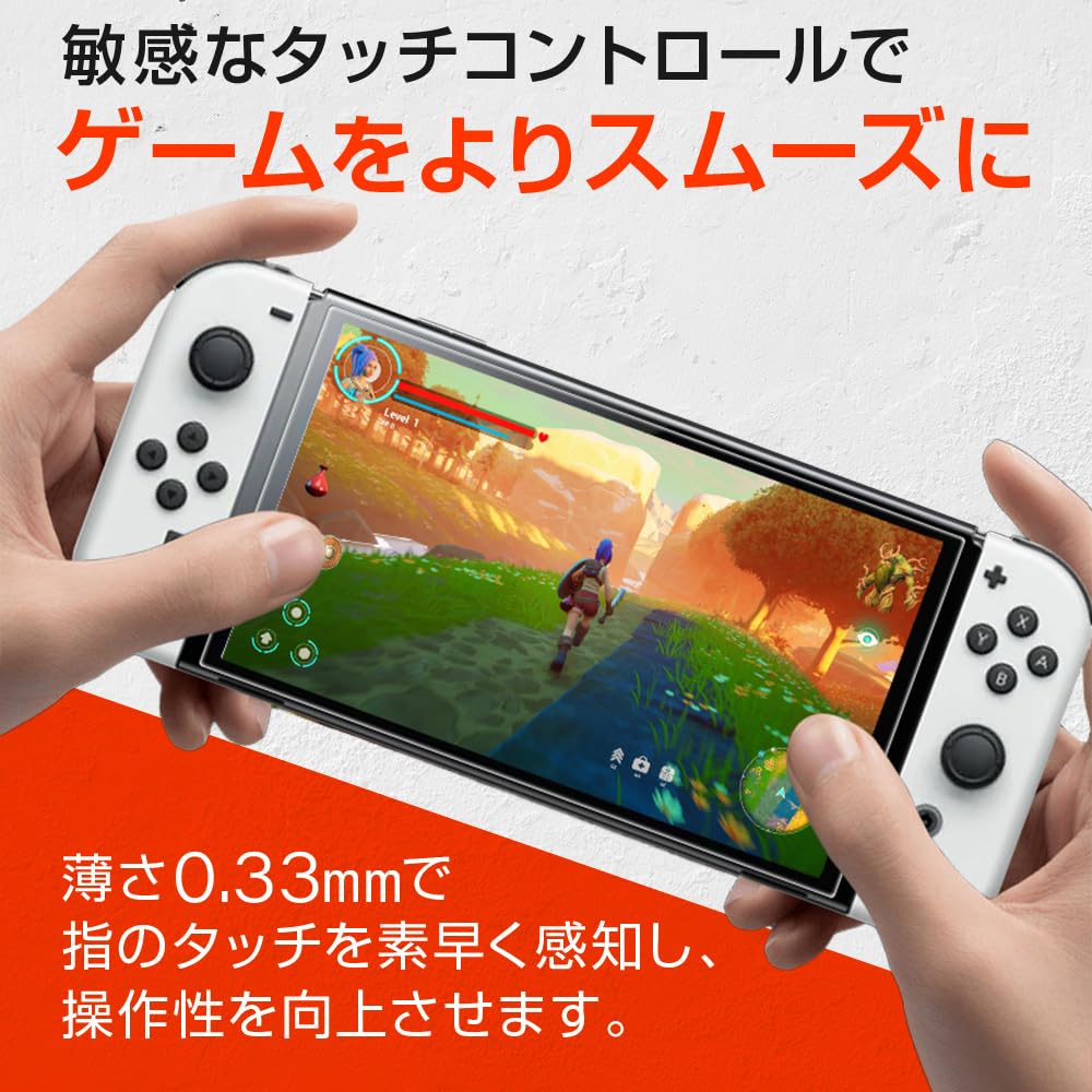 KiosN OLED Screen Protector for Nintendo Switch with Guide 9H 3D Compatible with Nintendo Switch OLED (7-inch), 2-Pack Frame, Shatterproof,