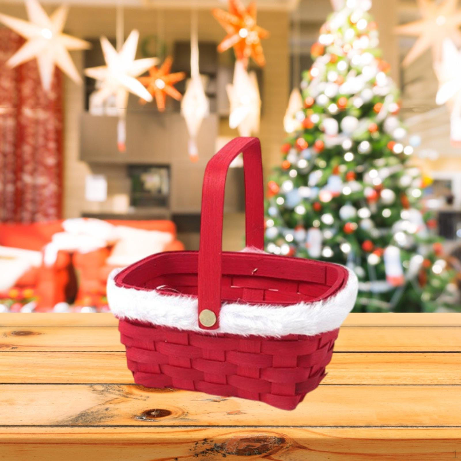 

Рождественская подарочная корзина для вечеринок Хранение сладостей Red No Packaging